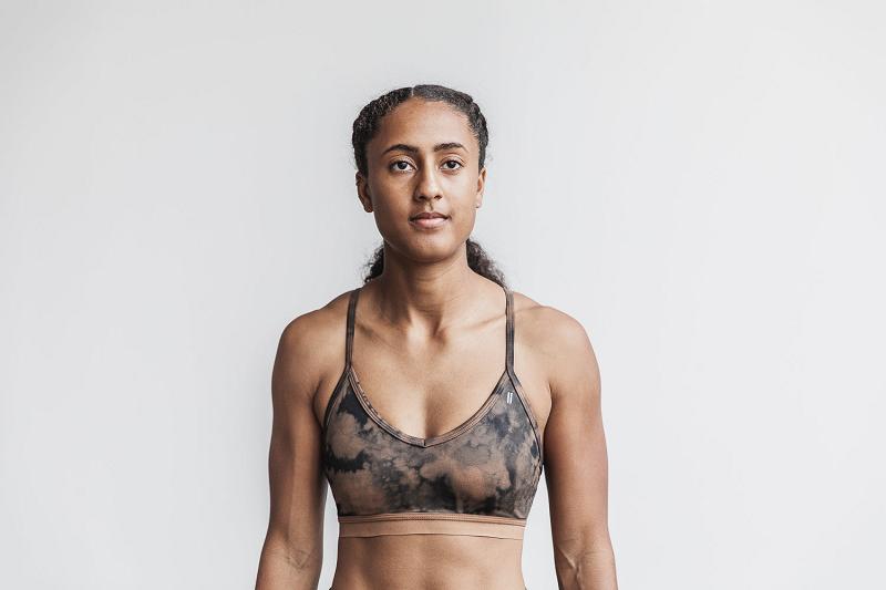 Nobull V-Neck Sports Bra (TIE-DYE) Women's Sports Bra Metal | USA J2243P